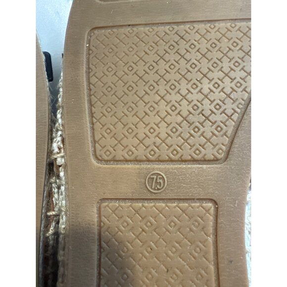 Tory Burch Beige & Brown Women's Canvas & Leather Espadrilles Size 7.5 - Picture 11 of 13